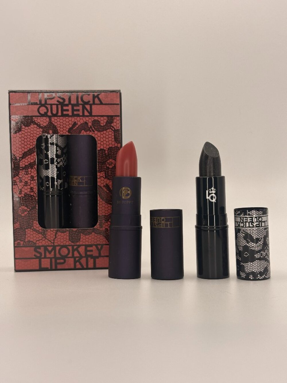 Lipstick Queen Smokey Lip Kit 2 Piece Set Sinner + Black Lace Rabbit